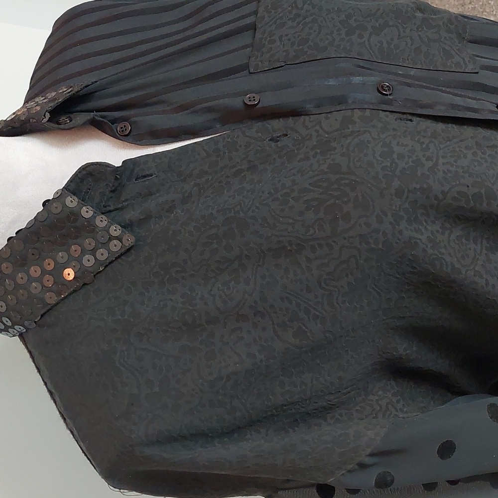 Vintage Ladies' Black Evening Tunic Sequinned Collar